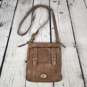 Fossil Brown Leather Crossbody Bag